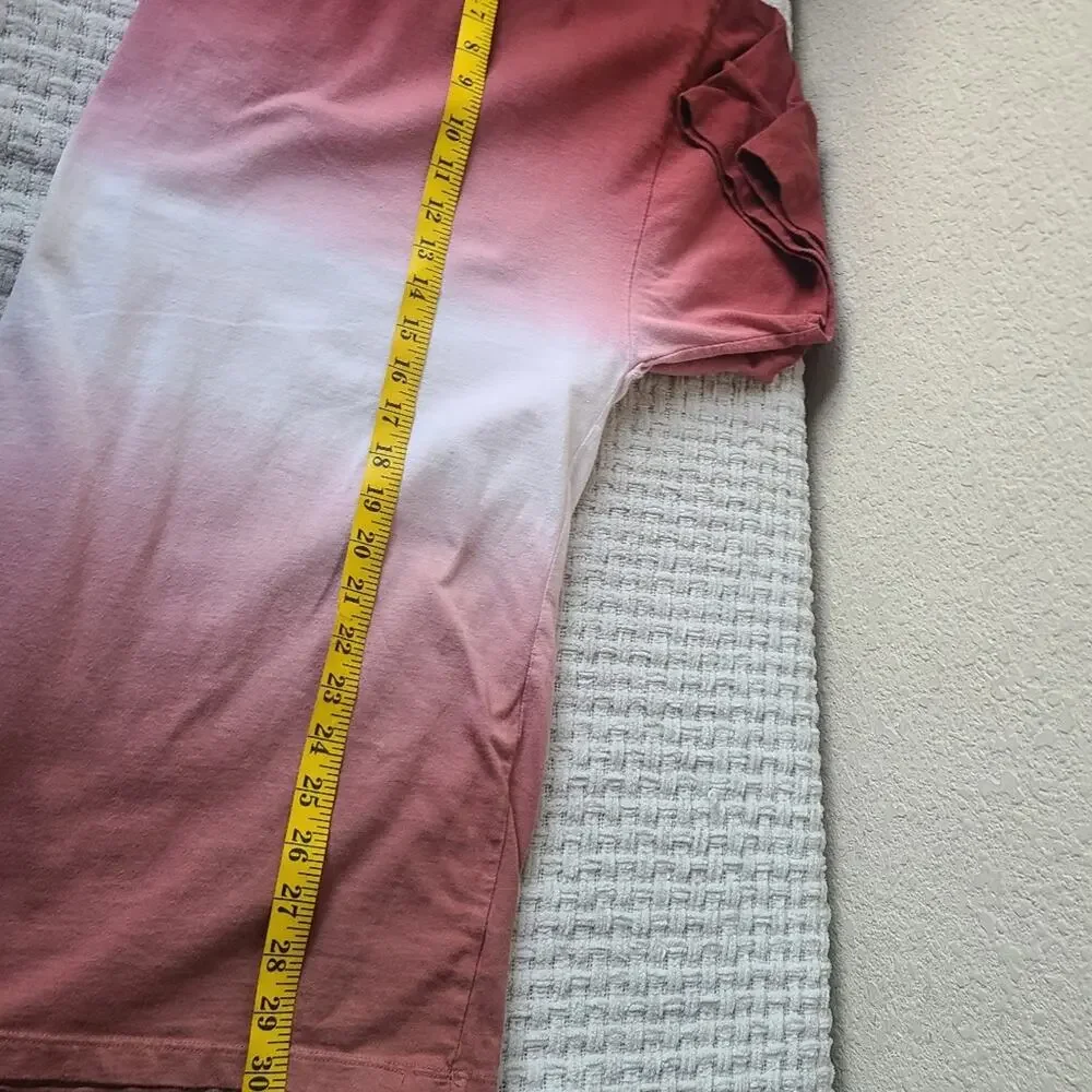 Zenana Dip Dye Short Sleeve Round Neck Top Size L - Picture 7 of 8